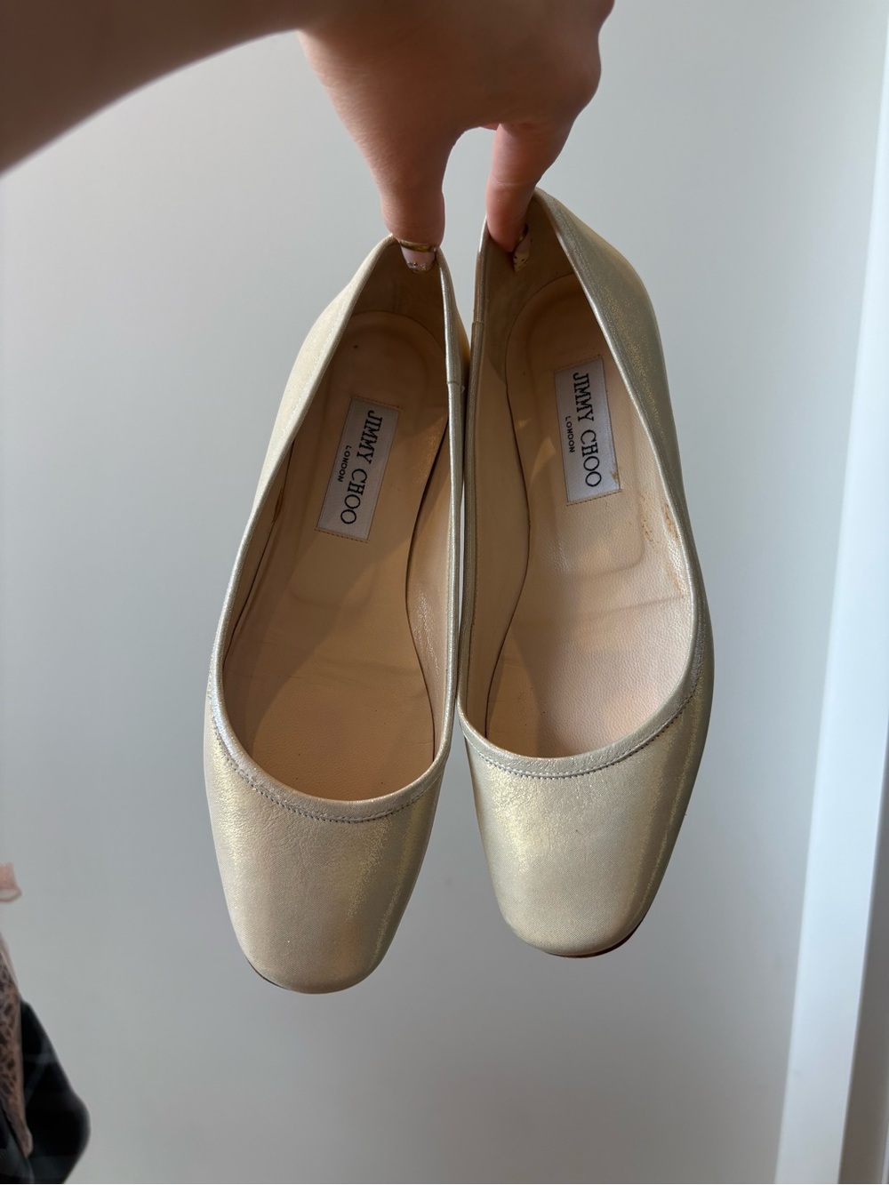 Jimmy Choo Champagne Gold Ballet Flats • Size 5